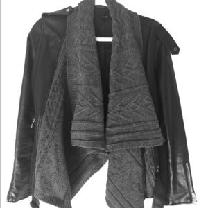 FATE sz L faux leather biker jacket